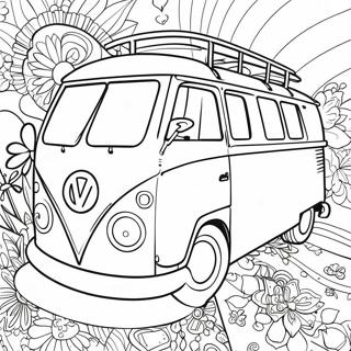 Pagina Para Colorear De La Furgoneta Hippie Groovy 24034-22140