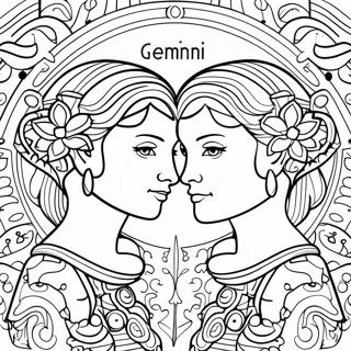 Pagina Para Colorear Del Signo Zodiacal De Geminis 24053-22151