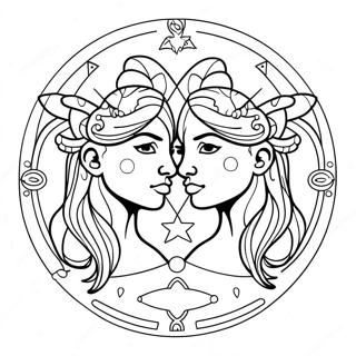 Pagina Para Colorear Del Signo Zodiacal De Geminis 24053-22152