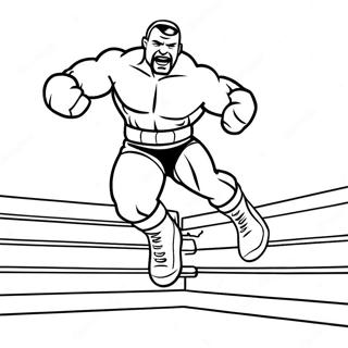 Pagina Para Colorear De Luchador De Wwe Saltando Sobre El Oponente 24104-22194