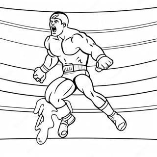 Pagina Para Colorear De Luchador De Wwe Saltando Sobre El Oponente 24104-22196