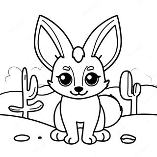 Pagina Para Colorear De Zorro Fennec Lindos En El Desierto 24225-22282