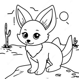 Pagina Para Colorear De Zorro Fennec Lindos En El Desierto 24225-22283