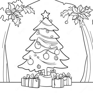 Pagina Para Colorear De Arbol De Navidad Festivo 24235-22289