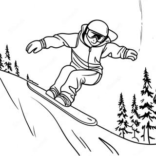 Pagina Para Colorear De Un Snowboarder Genial Realizando Trucos 24335-22370