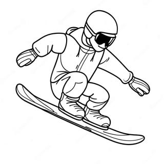 Pagina Para Colorear De Un Snowboarder Genial Realizando Trucos 24335-22372