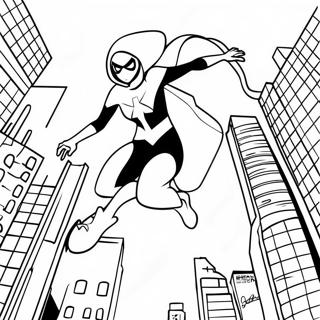 Pagina Para Colorear De Spider Gwen Saltando Por La Ciudad 24395-22418