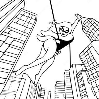 Pagina Para Colorear De Spider Gwen Saltando Por La Ciudad 24395-22420