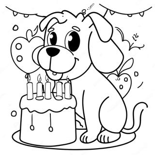 Pagina Para Colorear De Fiesta De Cumpleanos De Perro 24404-22422