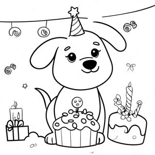 Pagina Para Colorear De Fiesta De Cumpleanos De Perro 24404-22424