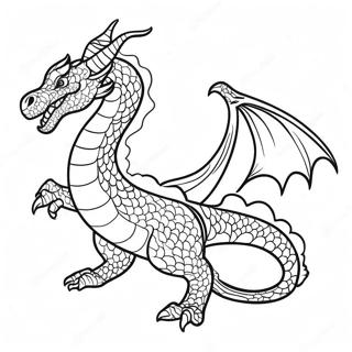 Pagina Para Colorear De Dragon De Fuego Majestuoso Volando 24435-22449