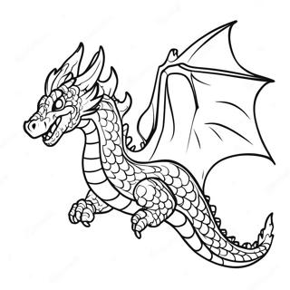 Pagina Para Colorear De Dragon De Fuego Majestuoso Volando 24435-22450