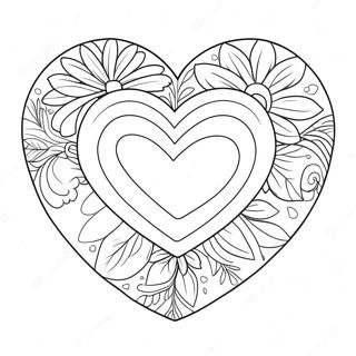 Pagina Para Colorear De Un Lindo Corazon En Forma De San Valentin 24505-22505