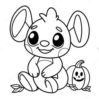 Pagina Para Colorear De Stitch Lindo De Halloween Con Calabaza 2453-1997