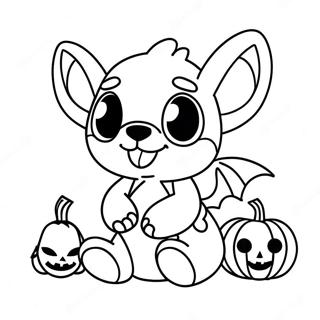 Pagina Para Colorear De Stitch Lindo De Halloween Con Calabaza 2453-1998