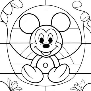 Pagina Para Colorear De Vitrales De Mickey Mouse 24545-22540