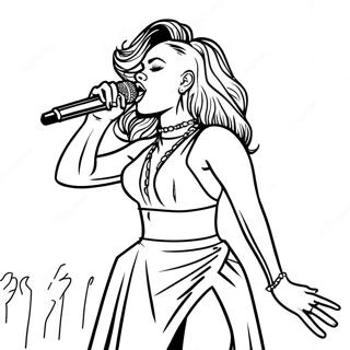 Pagina Para Colorear De Rihanna Actuando En El Escenario 24686-22642