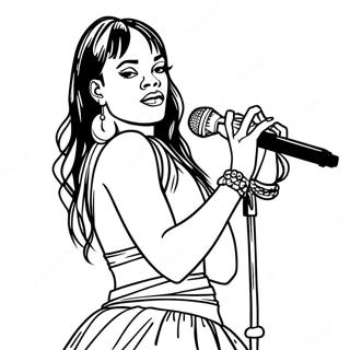 Pagina Para Colorear De Rihanna Actuando En El Escenario 24686-22644