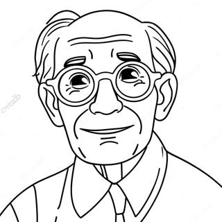 Pagina Para Colorear De Un Abuelo Divertido Con Gafas 24726-22674