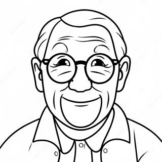 Pagina Para Colorear De Un Abuelo Divertido Con Gafas 24726-22676