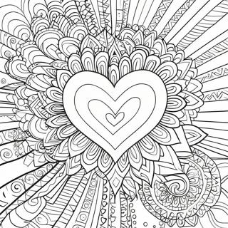 Pagina Para Colorear De Un Mandala De Corazon Psicodelico 24786-22721