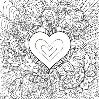 Pagina Para Colorear De Un Mandala De Corazon Psicodelico 24786-22722