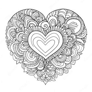 Pagina Para Colorear De Un Mandala De Corazon Psicodelico 24786-22724