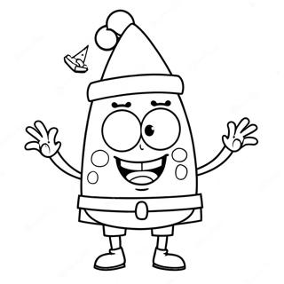 Pagina Para Colorear De Spongebob Con Gorro De Santa 2483-2021