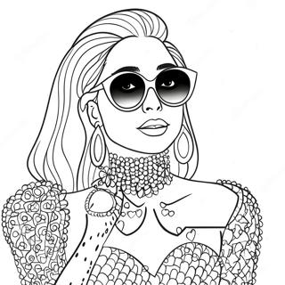 Pagina Para Colorear De Lady Gaga Con Atuendo Brillante 24856-22777