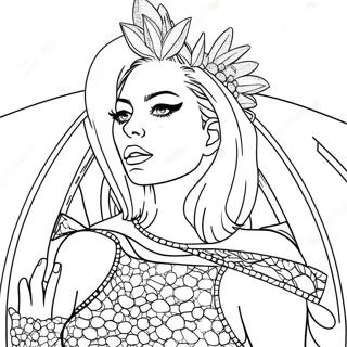 Pagina Para Colorear De Lady Gaga Con Atuendo Brillante 24856-22779