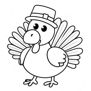 Paginas Para Colorear De Pavo Feliz Con Sombrero 24886-22802