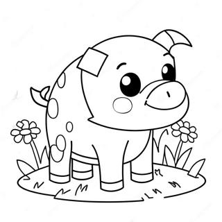 Paginas Para Colorear De Cerdo De Minecraft Adorable Con Flores 24956-22859