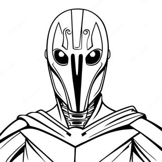 Pagina Para Colorear De General Grievous Amenazante Con Sables De Luz 24996-22890