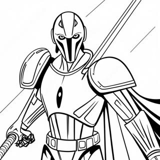 Pagina Para Colorear De General Grievous Amenazante Con Sables De Luz 24996-22891