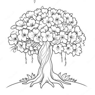 Pagina Para Colorear Del Arbol De Flores De Cerezo 25065-22943