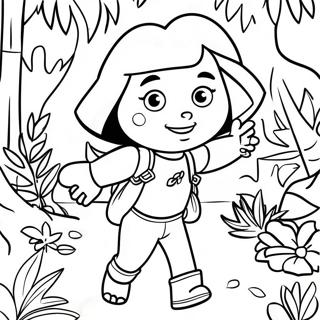 Pagina Para Colorear De Dora Explorando La Jungla 25116-22986