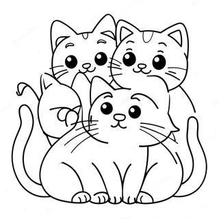 Pagina Para Colorear De Un Gato Lindo Con Adorables Gatitos 25125-22990