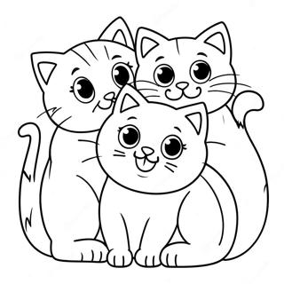 Pagina Para Colorear De Gatitos Juguetones Con Su Madre Gata 25126-22996