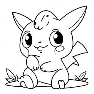 Pagina Para Colorear De Un Lindo Pokemon Bebe Jugando 25136-23001