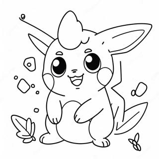 Pagina Para Colorear De Un Lindo Pokemon Bebe Jugando 25136-23004