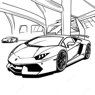 Pagina Para Colorear De Una Carrera Rapida De Lamborghini 25146-23012