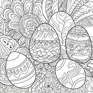 Pagina Para Colorear De Patrones Intrincados De Huevos De Pascua 25196-23051