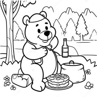 Pagina Para Colorear De Escena De Picnic De Yogi Bear 25216-23068