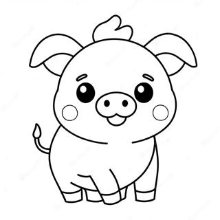 Pagina Para Colorear De Cerdito Kawaii 25295-23126