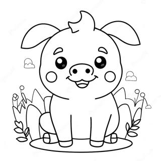 Pagina Para Colorear De Cerdito Kawaii 25295-23128