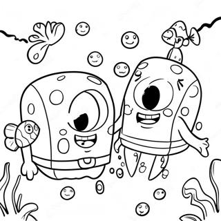 Pagina Para Colorear De La Aventura Submarina De Bob Esponja Y Patricio 25366-23187