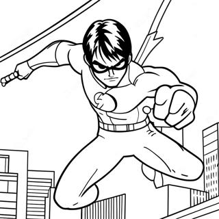 Pagina Para Colorear De Nightwing En Accion 25396-23210