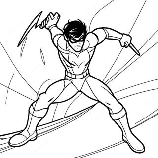 Pagina Para Colorear De Nightwing En Accion 25396-23212