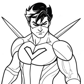 Pagina Para Colorear De Nightwing En Accion 25396-23397