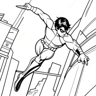 Pagina Para Colorear De Nightwing En Accion 25396-23399